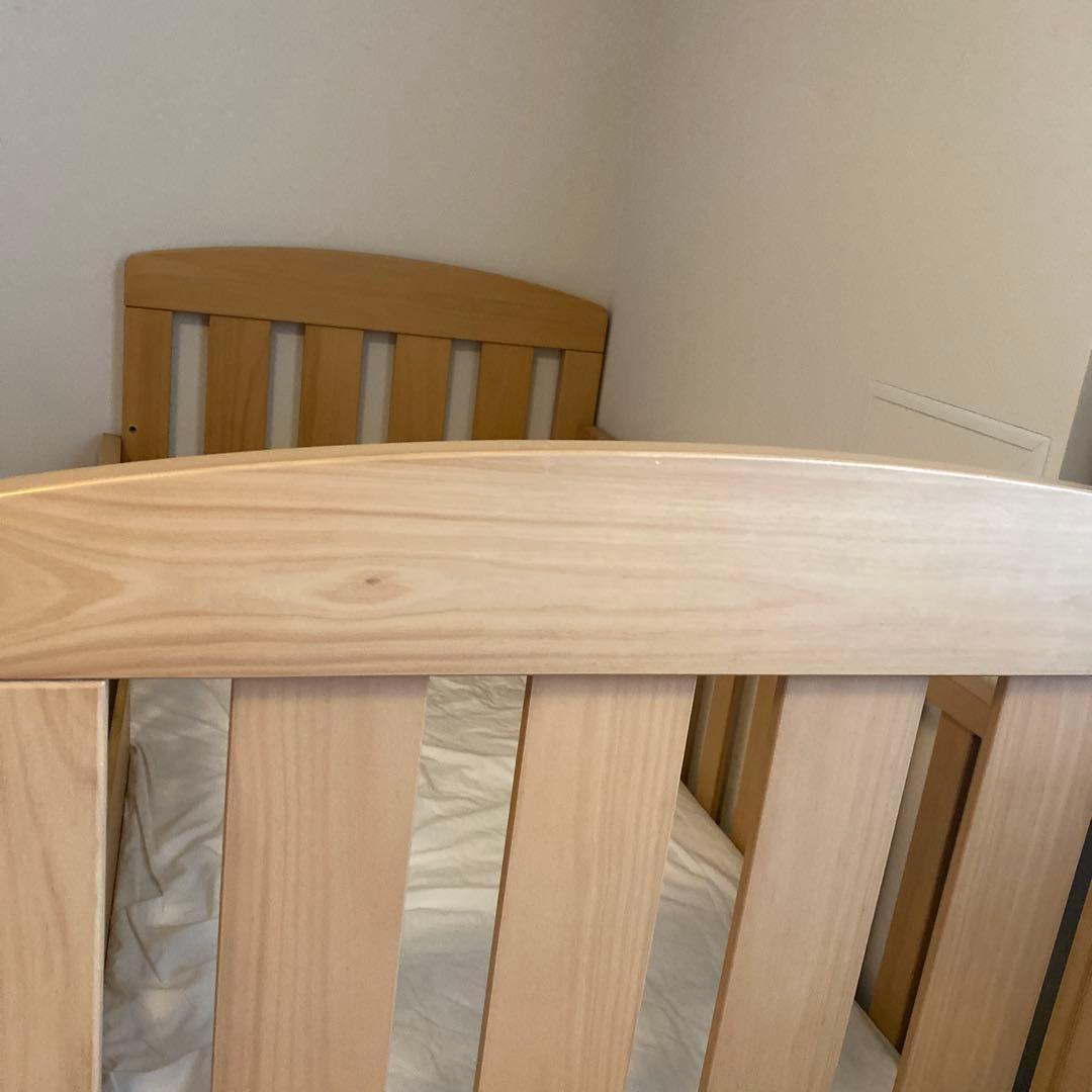 Boori アリス6歳までベビーベッド、ベッドガード、マットレス、お布団2枚等付