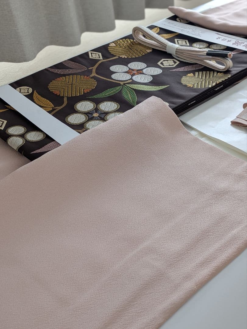 西陣織老舗白寿苑笹菱文様梅豪華袋帯