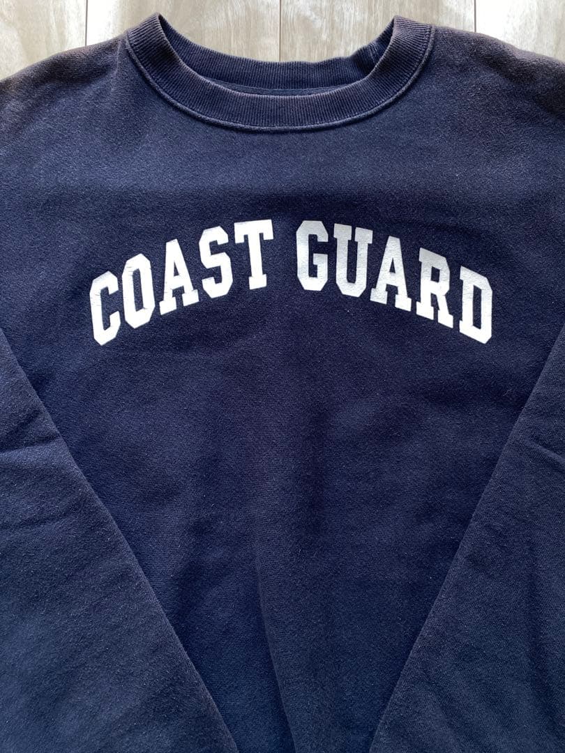 人気ロゴ 00s COAST GUARD リバースウィーブ ネイビー サイズL