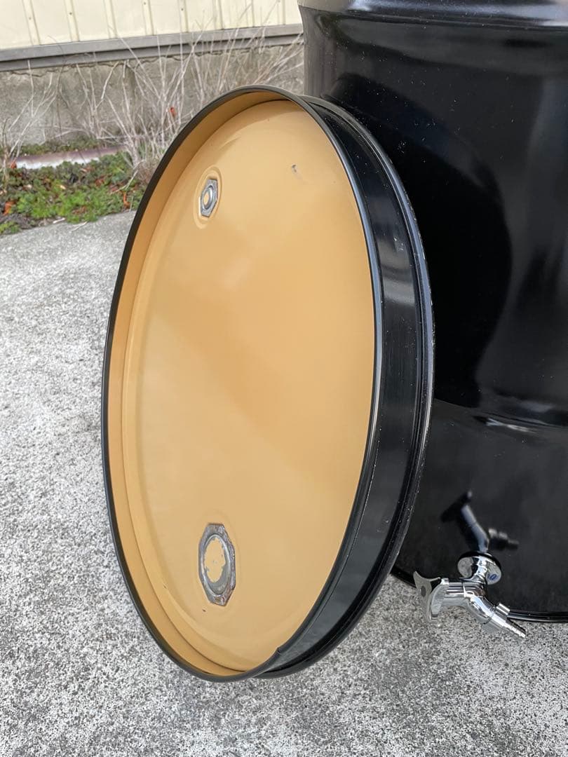 ドラム缶風呂 排水蛇口とすのこ付き 蓋あり