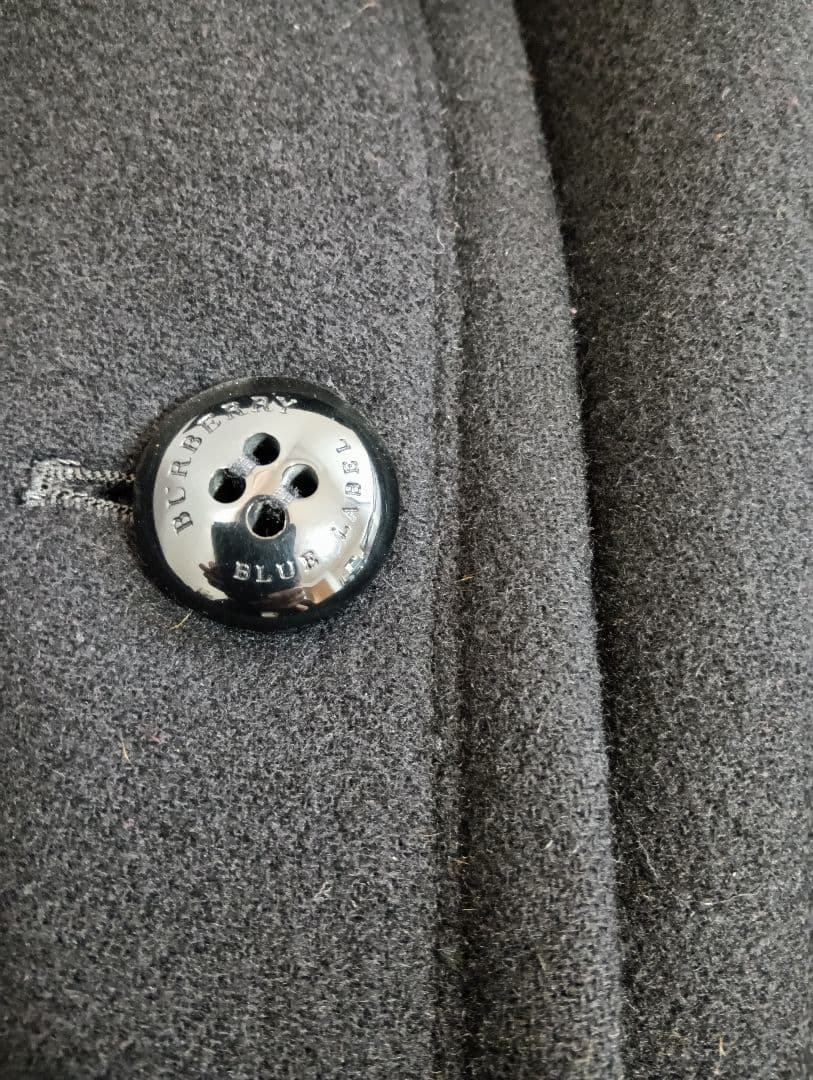 美品■BURBERRY BLUE LABEL　裾フリルウールコート黒　サイズ38