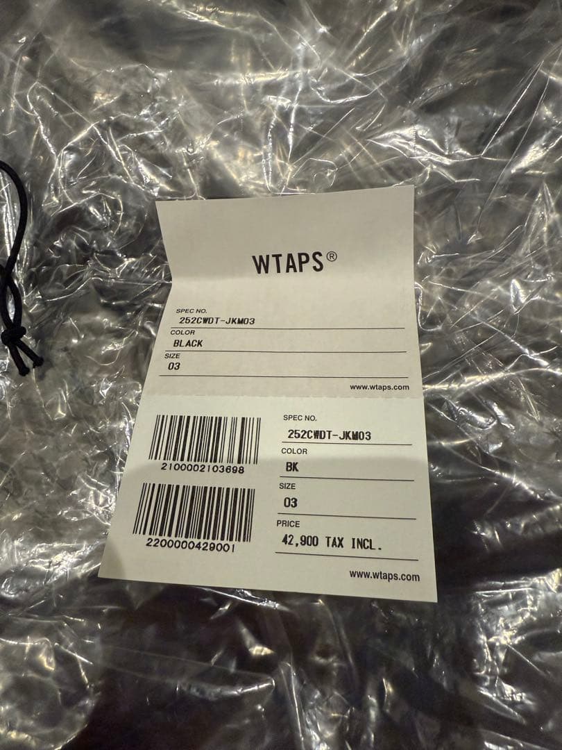 WTAPS ブラック ナイロンジャケット X 03