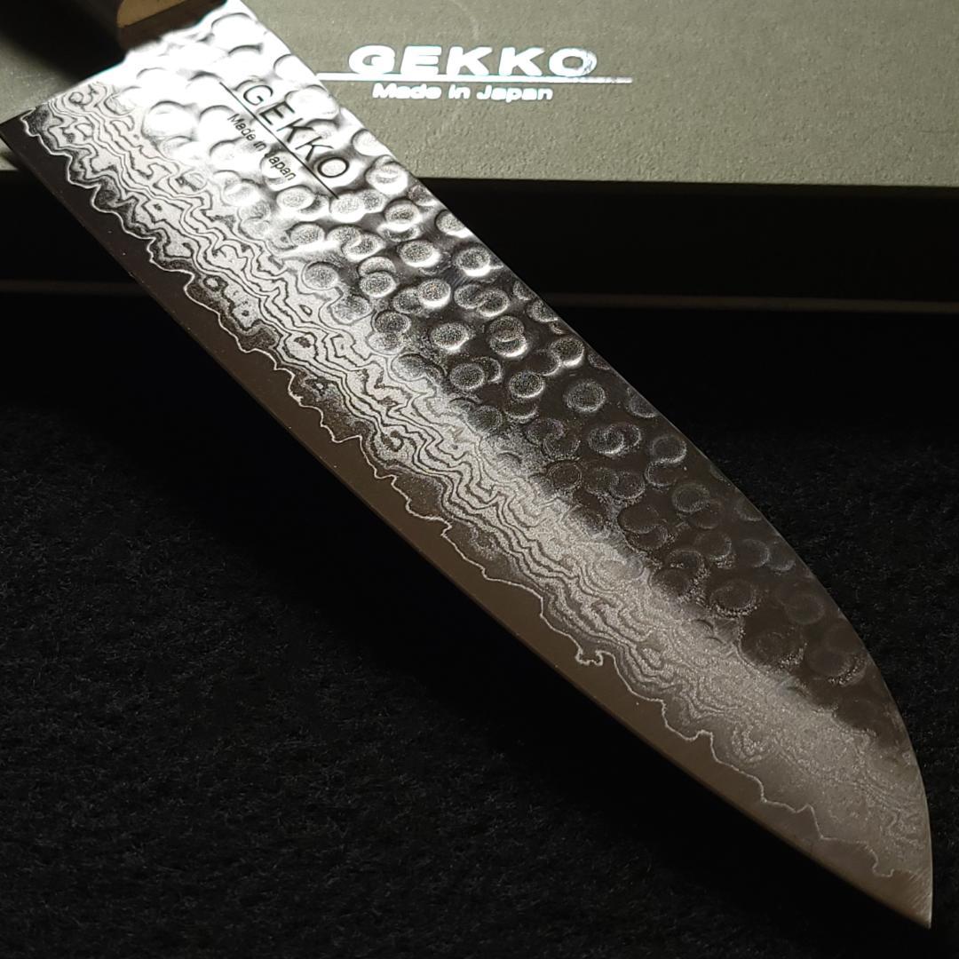 ゆ*り様 VG10 ダマスカス 三徳包丁185mm 茶柄 G1706E 月光作
