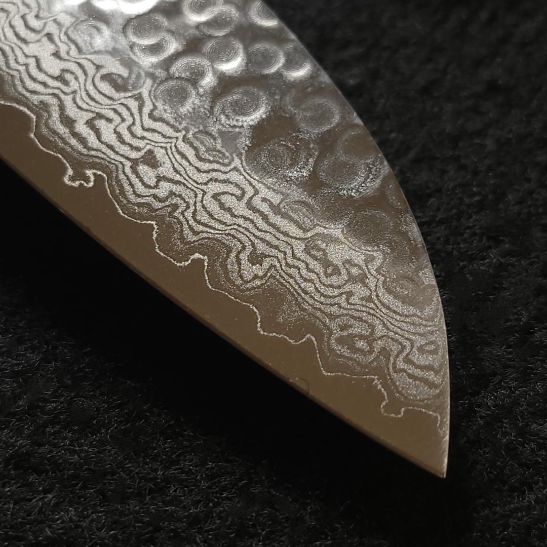 ゆ*り様 VG10 ダマスカス 三徳包丁185mm 茶柄 G1706E 月光作