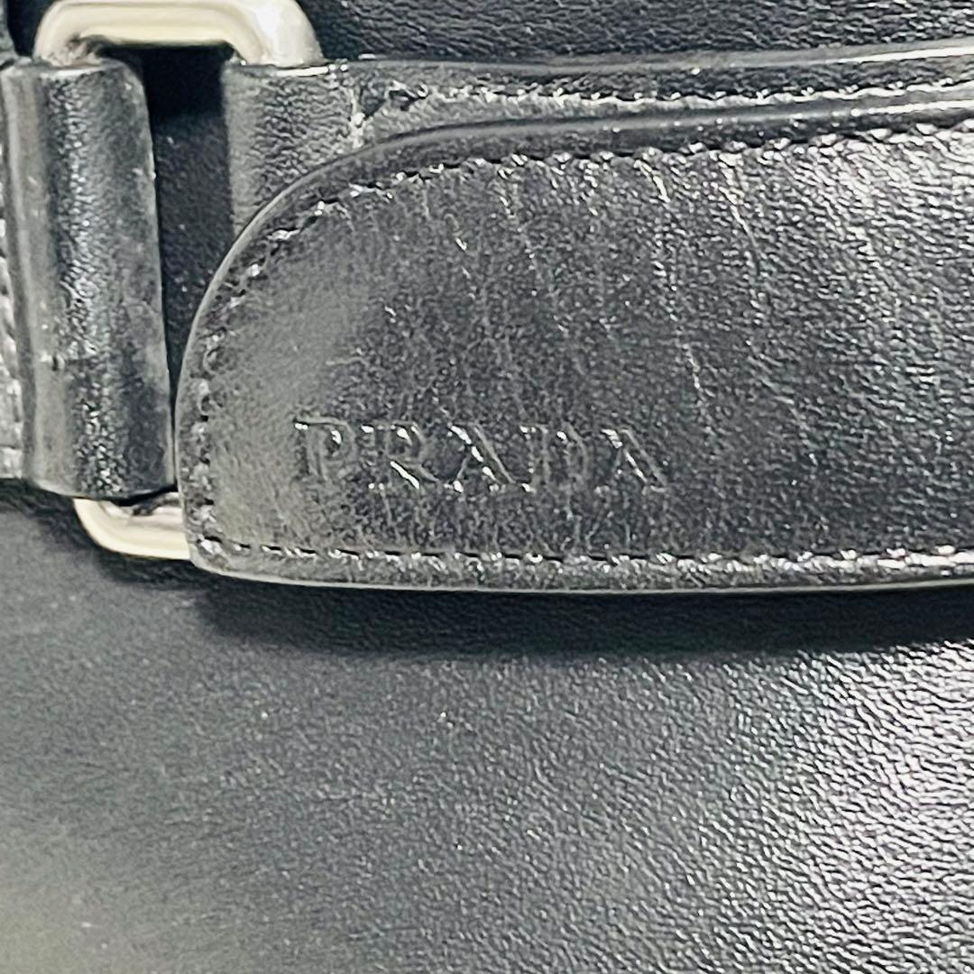 【プラダ】美品エンボスロゴ サイドゴアブーツ ベルクロ ブラック 黒 5 1/2