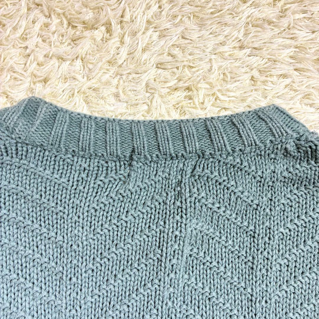 希少カラー　80s 90s L.L.bean コットンニット USA製 ラグラン