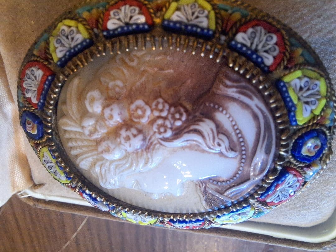 激レア　ローマンモザイク　磁器カメオ　イタリア