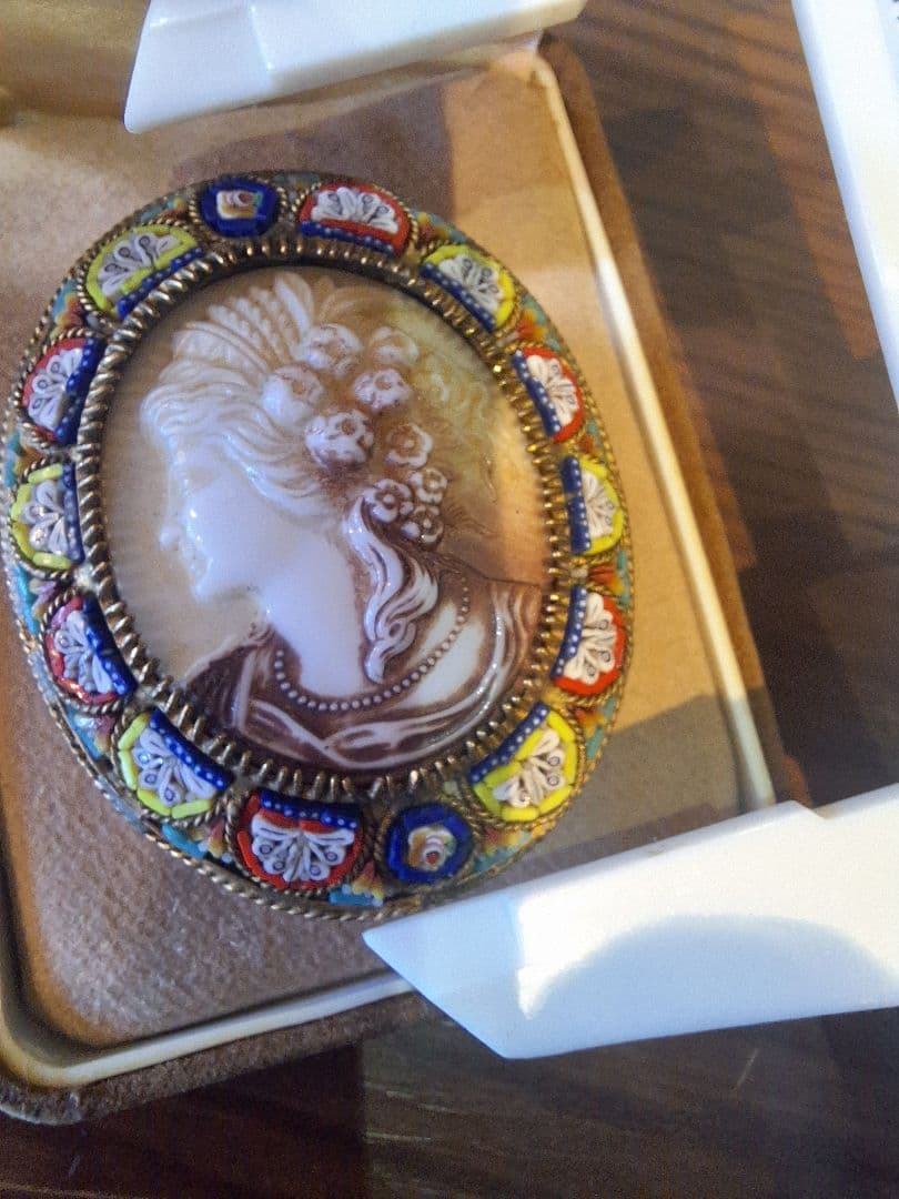 激レア　ローマンモザイク　磁器カメオ　イタリア