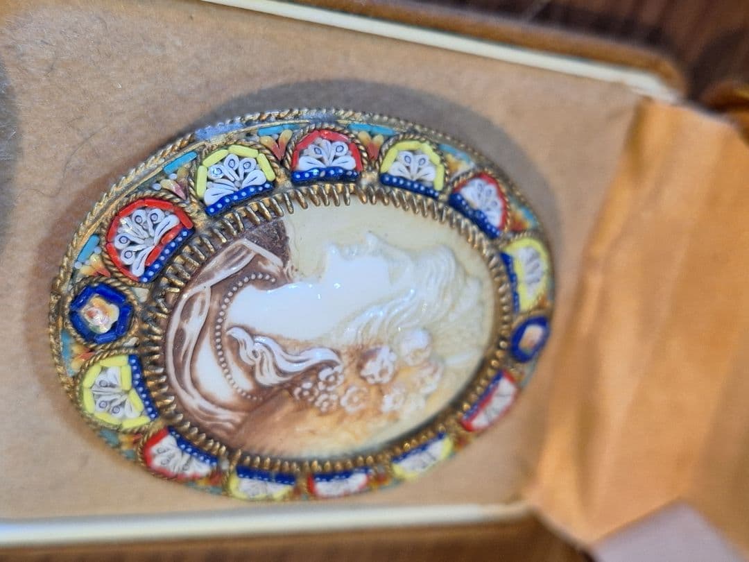 激レア　ローマンモザイク　磁器カメオ　イタリア