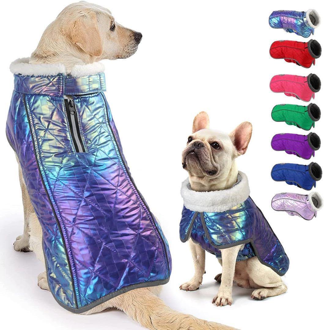 【Ｌサイズ】アウター コート 冬服 防寒着 いぬ わんちゃん ブルー系