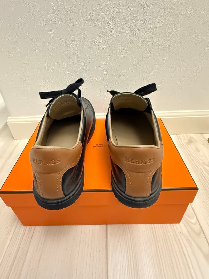 ⭐︎超美品⭐︎ 本物 エルメス ブラックレザー スニーカー 27cm 送料無料