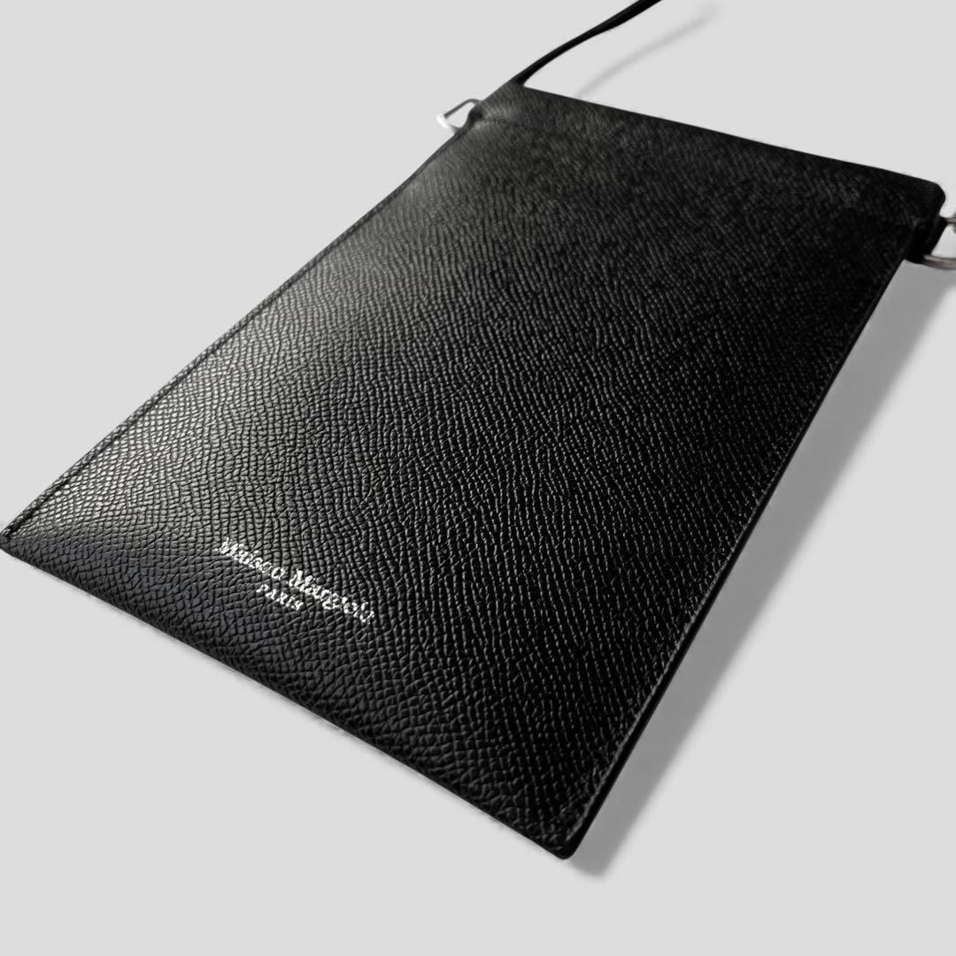 未使用品 メゾンマルジェラ スマートフォン ポーチ ショルダーバッグ ブラック