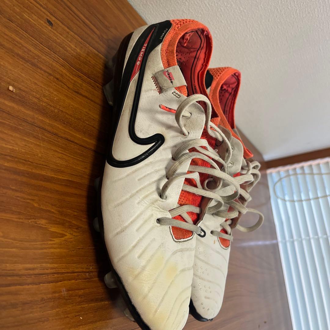 Nike Tiempo ホワイト/オレンジ スパイクシューズ26.5センチ