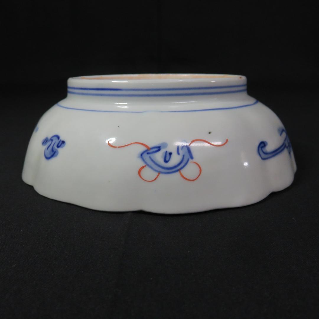 なます皿 古伊万里 5枚 色絵付 染付 江戸 松竹梅 梅と鶴 寶づくし 窯傷