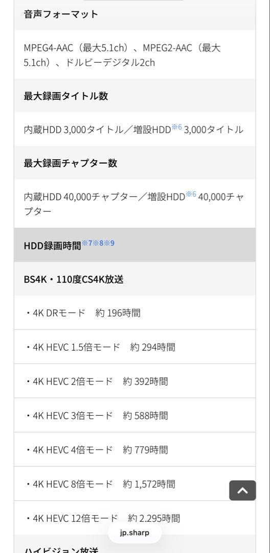\"美品\" SHARP AQUOS 4kレコーダー 4B-C30DT3