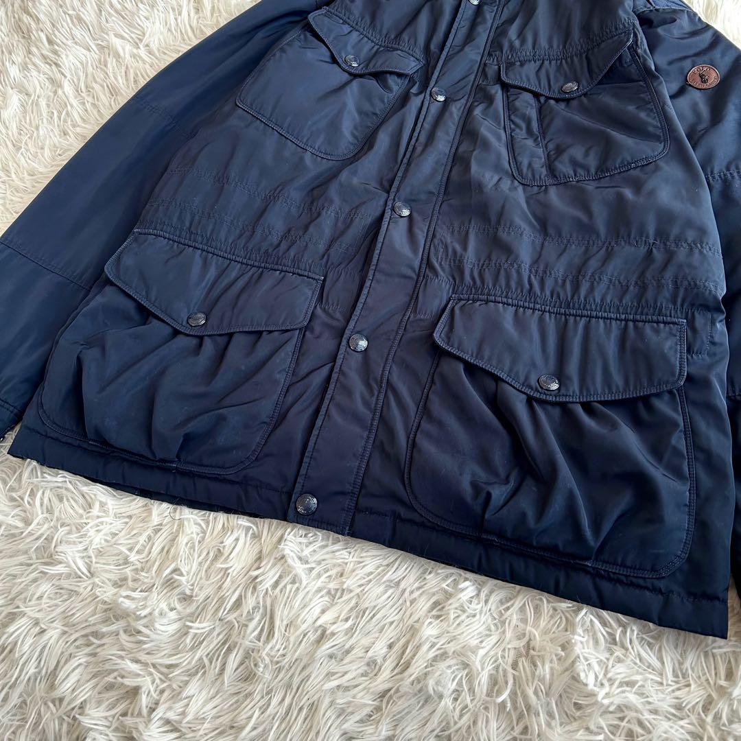 ポロラルフローレン　ダウンジャケット M-65 現行 ロゴワッペン ネイビー L