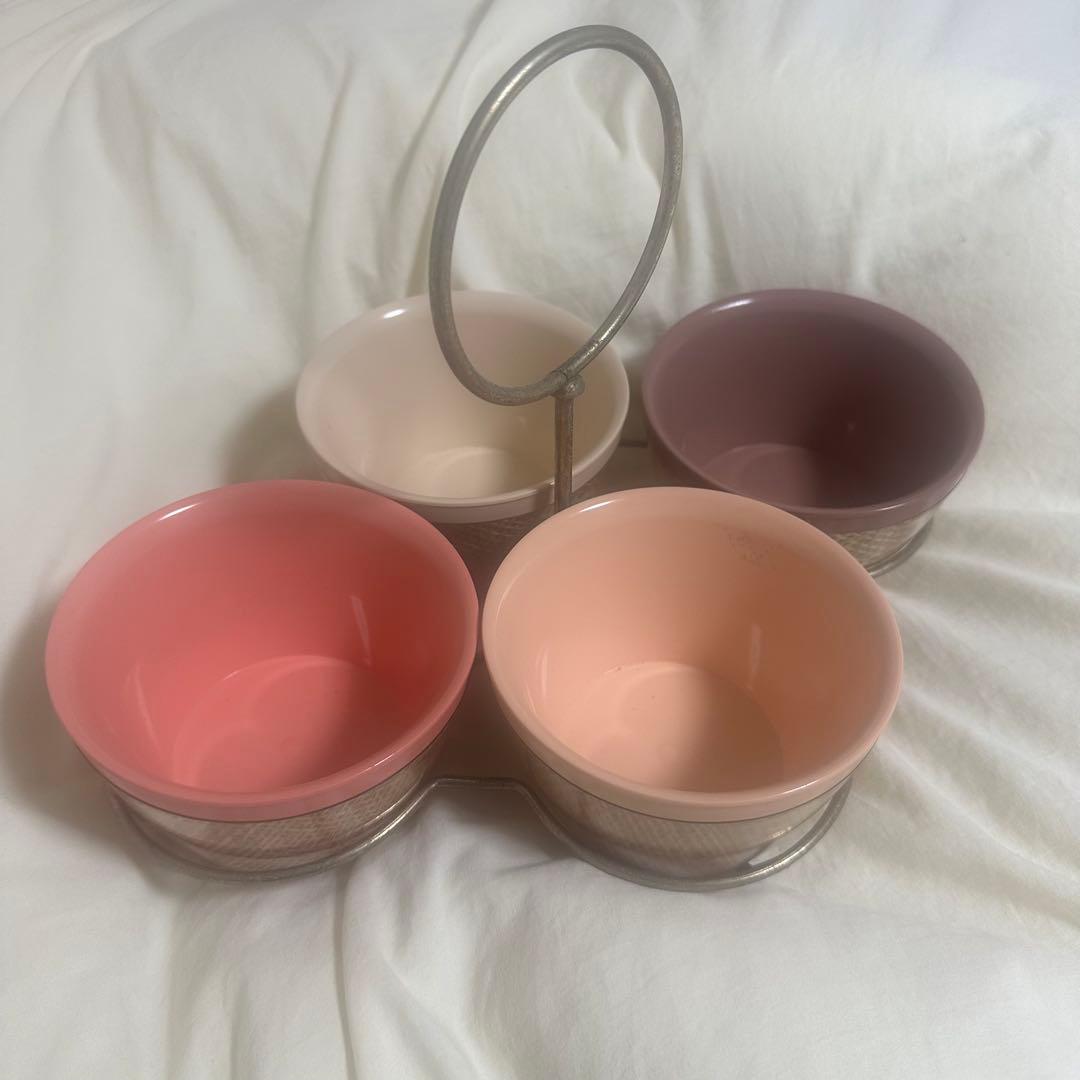 アメリカンヴィンテージ　ハンドル付き4個セットボウル