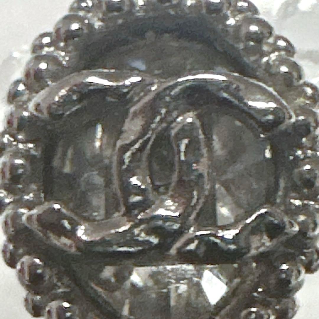 シャネル　CHANEL　ピアス　ココマーク　ラインストーン　シルバー　美品