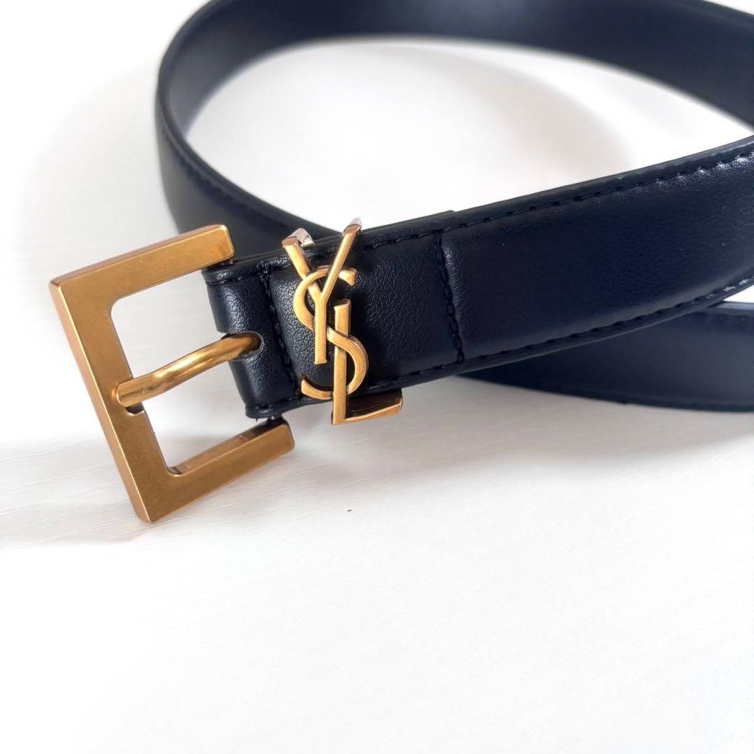 YSL ベルト ゴールド ロゴ