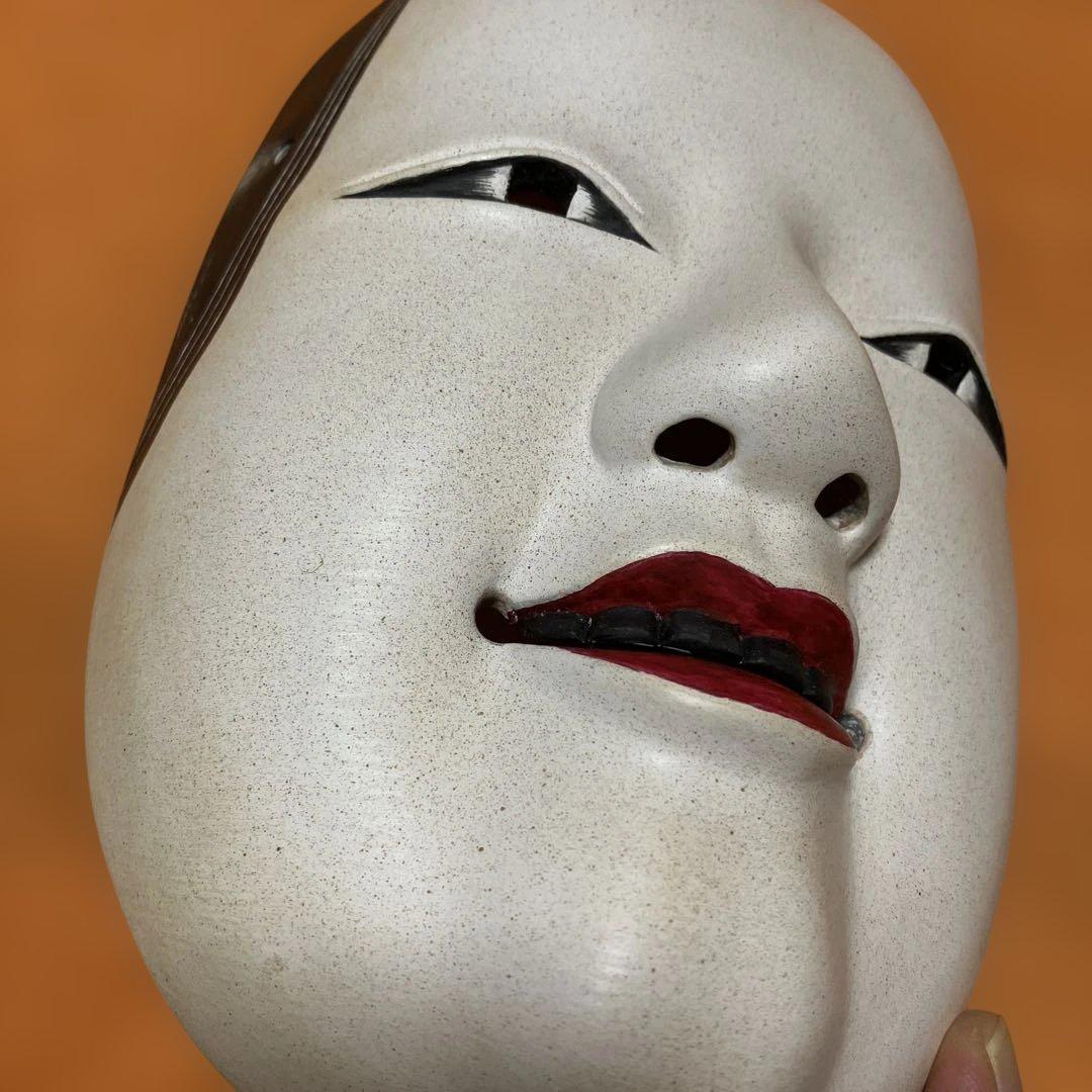 能面　小面　こおもて　木彫り　手彫り　桐箱