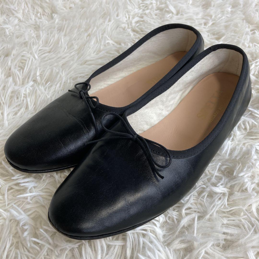 美品　SPELTA スペルタ フラットシューズ　オルガ　黒　38 羊革　レザー