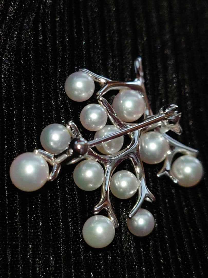 MIKIMOTO 幸福の木ブローチ　SILVER　アコヤ真珠付き