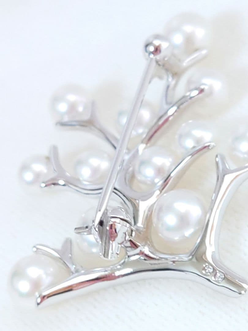 MIKIMOTO 幸福の木ブローチ　SILVER　アコヤ真珠付き