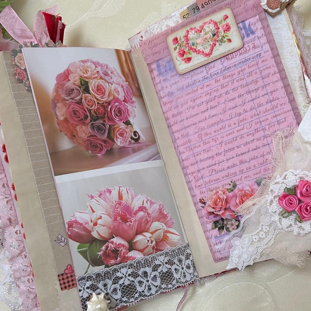 薔薇とレースのジャンクジャーナル・雑記帳　Happy Valentine!