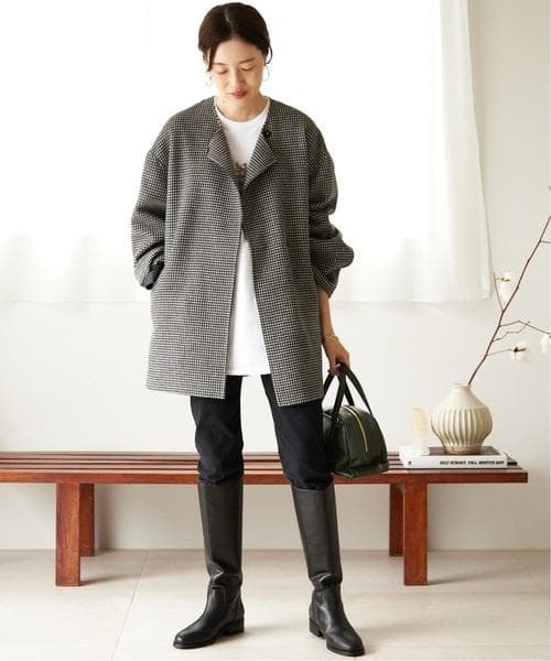 良品 SLOBE IENA HAMILTON ダブルフェイスウールショートコート