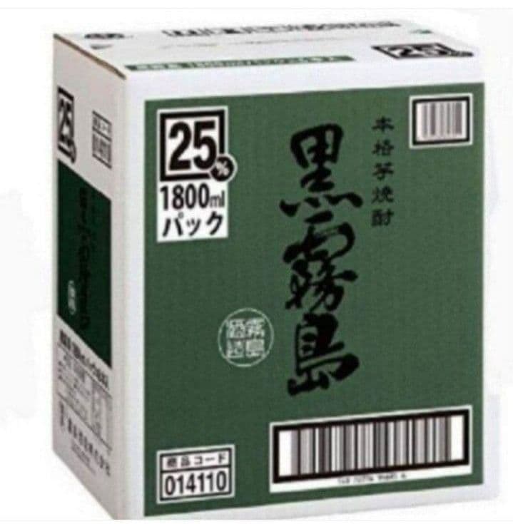 1307 黒霧島 芋 25度1.8Lパック 1ケ一ス( 6本入)