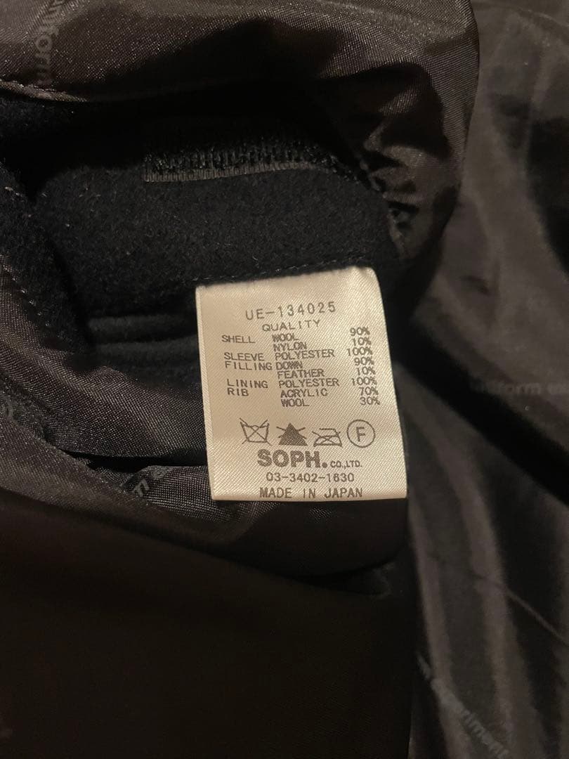 ユニフォームエクスペリメント　ダッフル　ダウン　ネイビー　サイズM