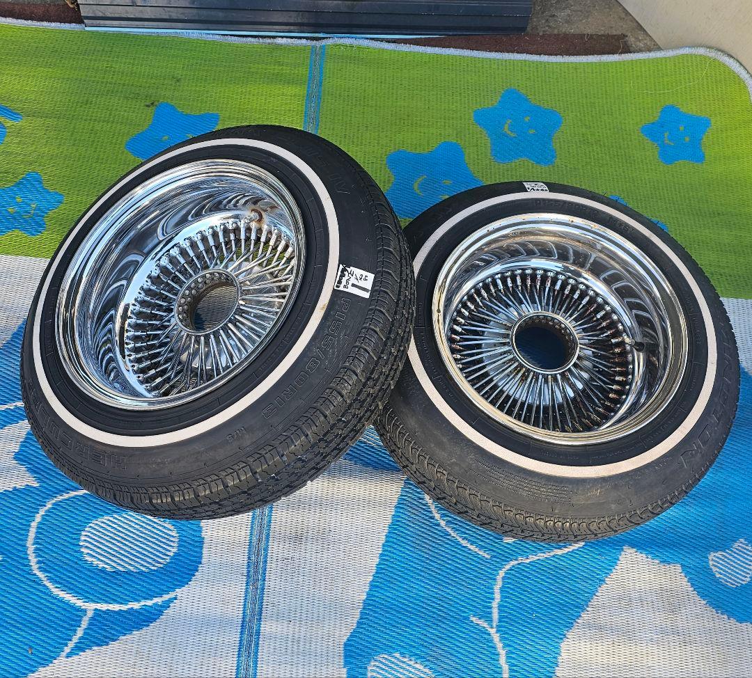 ワイヤホイール13インチタイヤ付き2本セツトキャデラック ローライダー インパラ