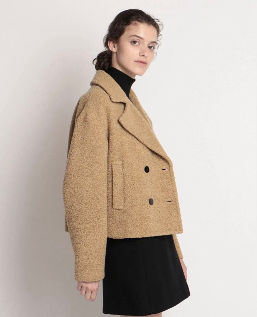 美品✨22AW セオリー 7万 TEDDY FLEECE ボアPコート キャメル