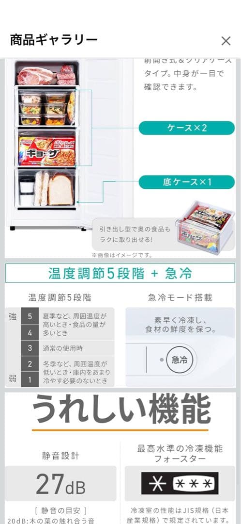 【極美品】25年製　アイリスオーヤマ　冷凍庫　66L　IUSN-7A-W