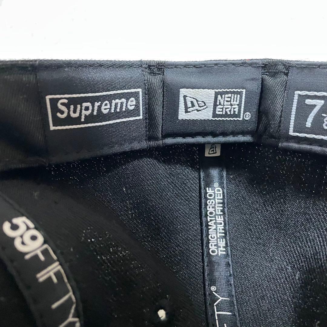 【美品】Supreme ベースボールキャップ 黒 7 1/8