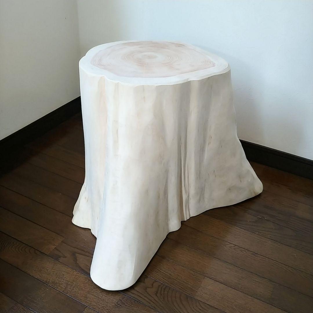 丸太スツール　丸太サイドテーブル　ヒノキ根元