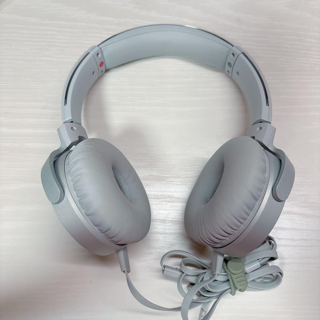 ソニー SONY グレイッシュホワイト ステレオヘッドフォン MDR-XB550