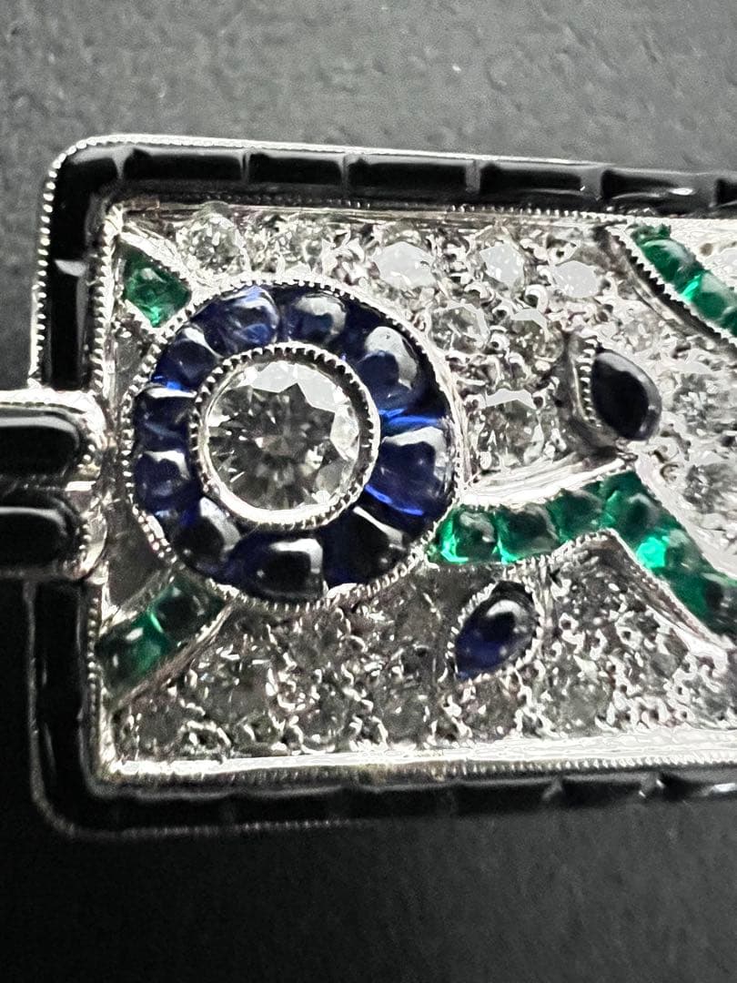 Vintage K18 WGダイヤモンド ブローチ Brooch 約19g