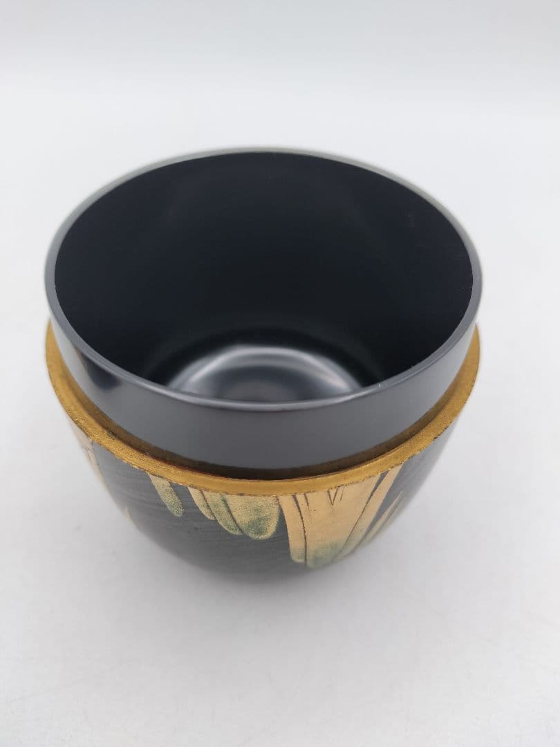 c857 大棗　八ツ橋蒔絵 堀之内宗完書付 加州 大井好雲斎造 木箱 茶道　古物