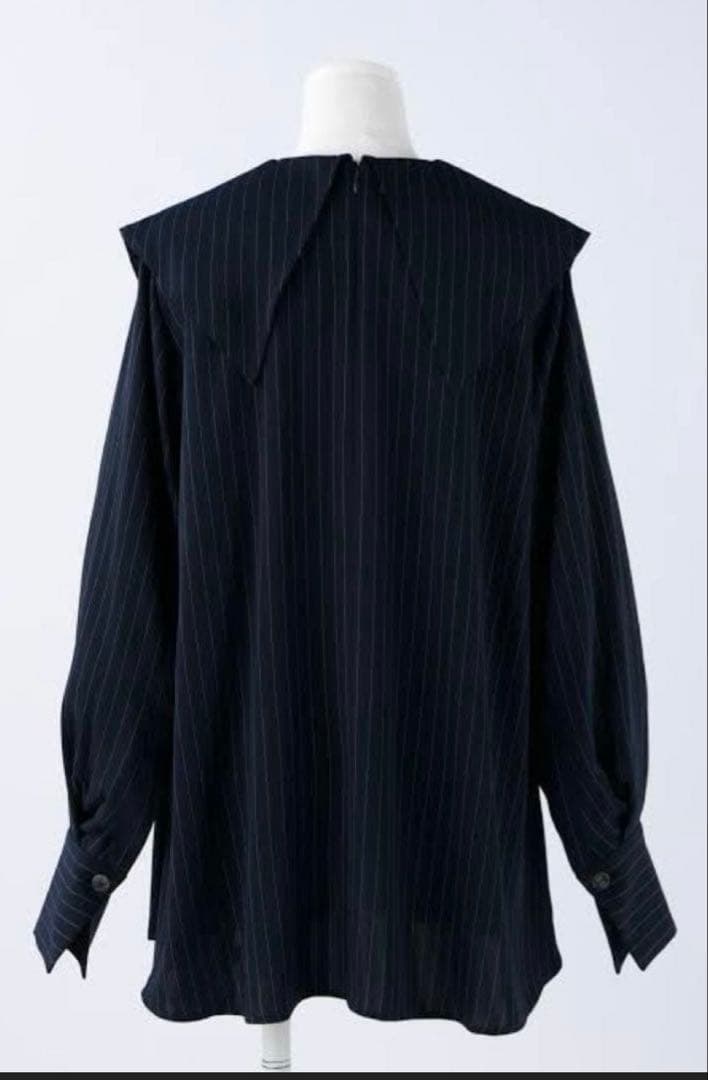 24SS✨美品　エンフォルド PE ピン ストライプ プリーツ シャツ ブラウス