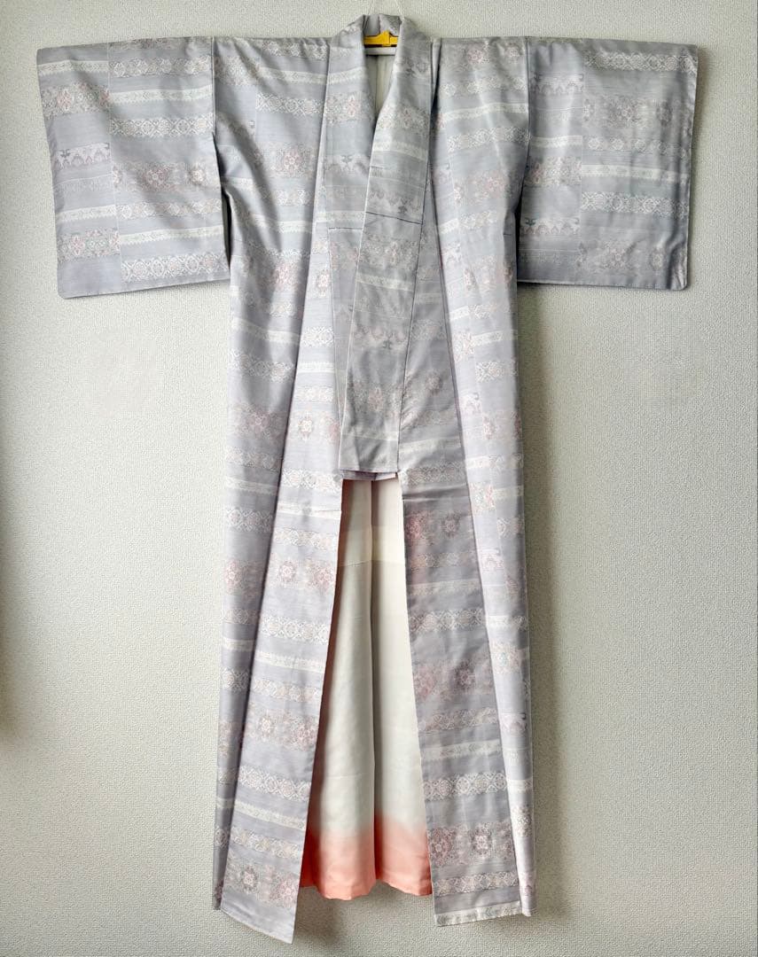 美品！白大島紬 袷 着物 身丈162cm