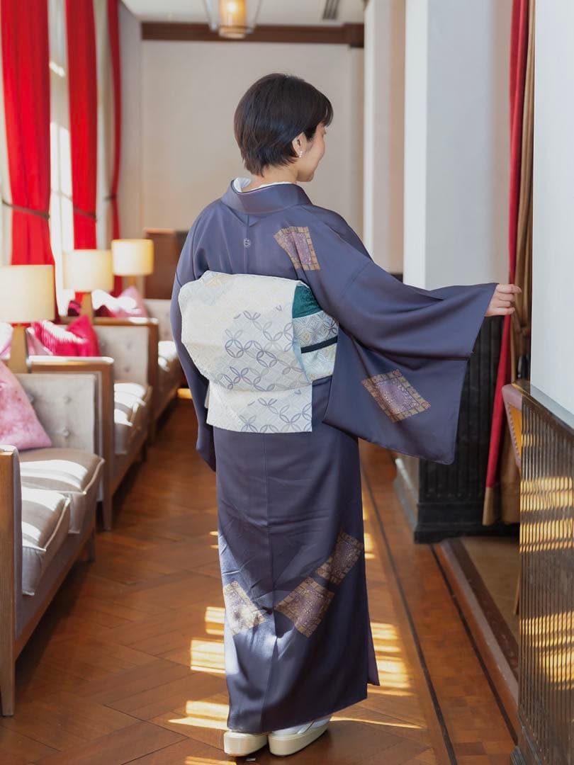 唐織　七宝繋ぎ　フォーマル袋帯　帯揚げセット　卒業式　入学式　結婚式