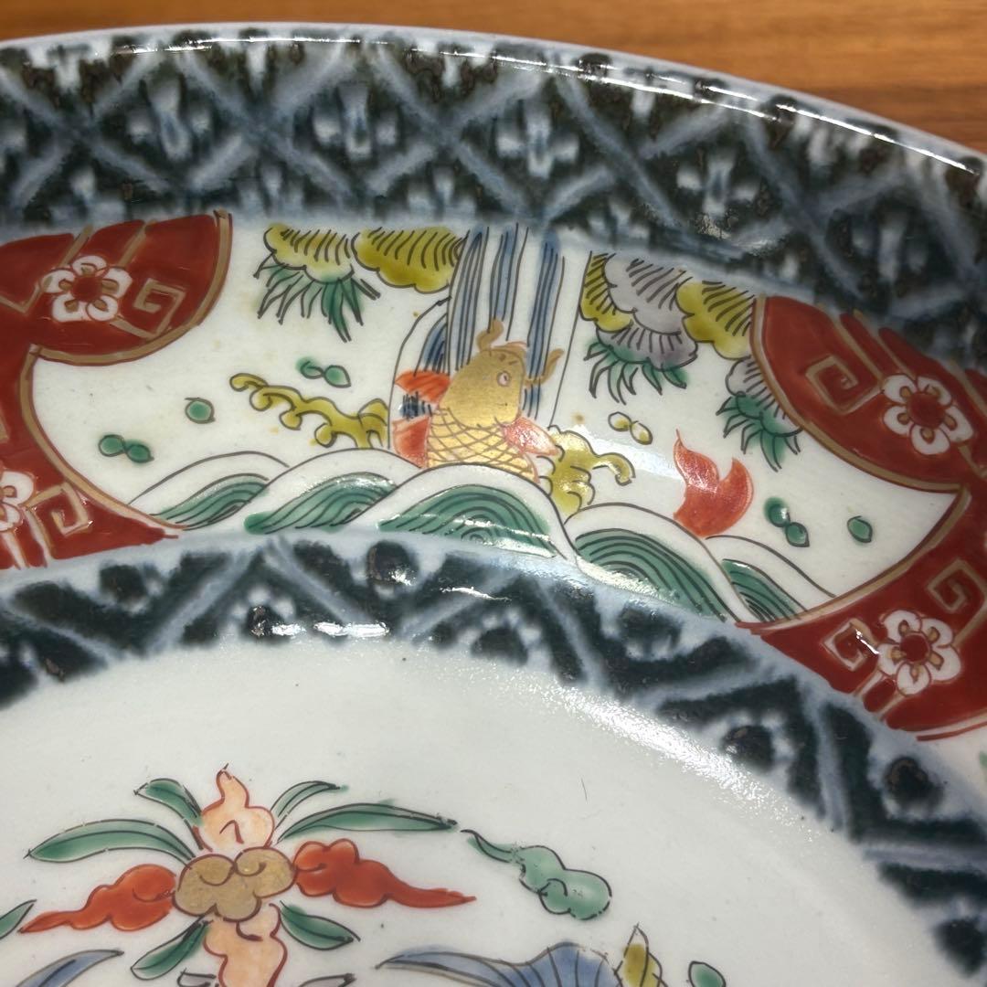 江戸時代　古伊万里　赤絵三重丼 三段鉢