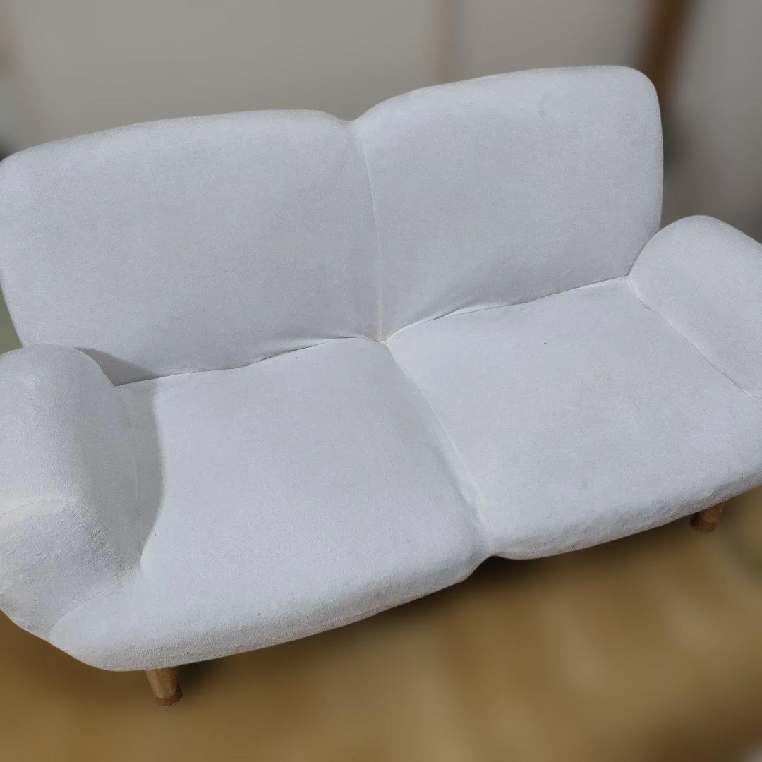 セルタン　ホワイトファブリック　2人掛けソファ