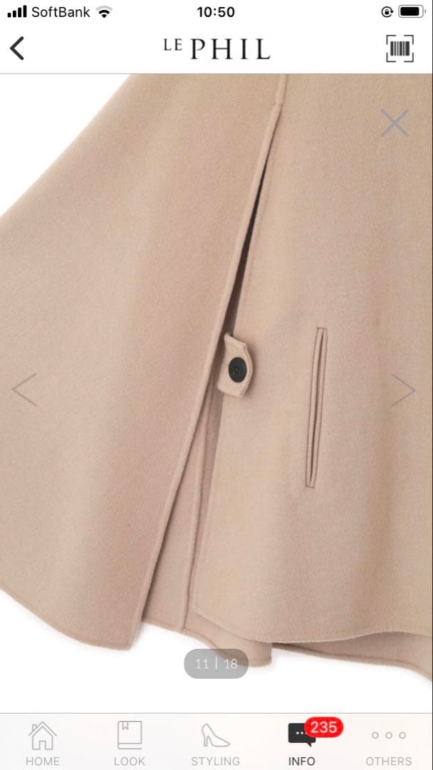 新品タグ付　LE PHIL ルフィル　ライトリバーケープ　定価¥69300