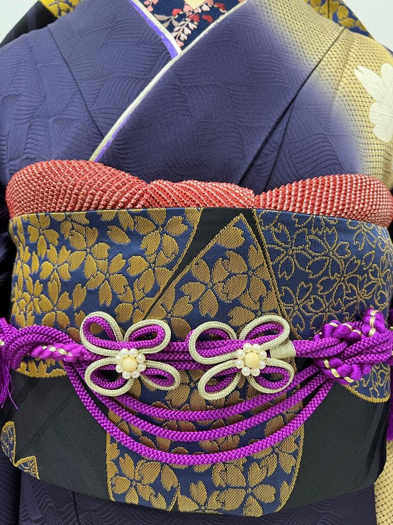 振り袖　フルセット　別誂長襦袢　結婚式　金彩加工　刺繍入り　桜　坂東八十助726