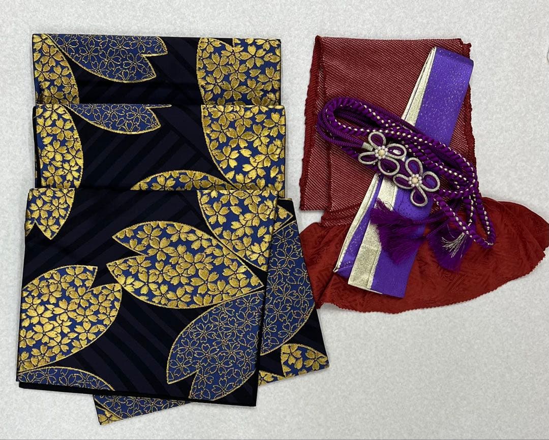 振り袖　フルセット　別誂長襦袢　結婚式　金彩加工　刺繍入り　桜　坂東八十助726