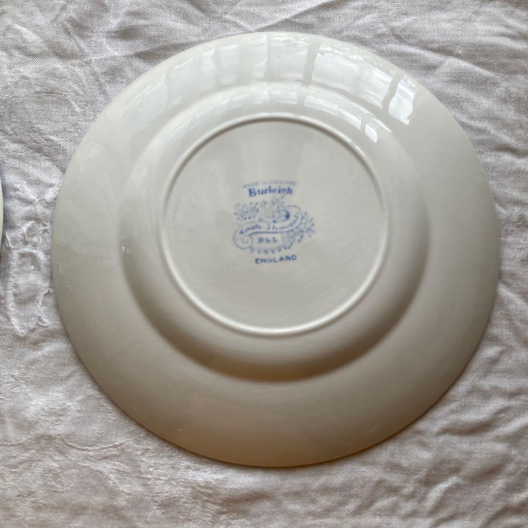 青い花柄の陶磁器皿 2枚セット　バーレイ　アジアンティックフェザンツ