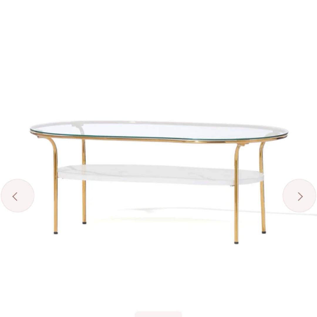 Francfrancレガート コーヒーテーブル L ゴールド×マーブル