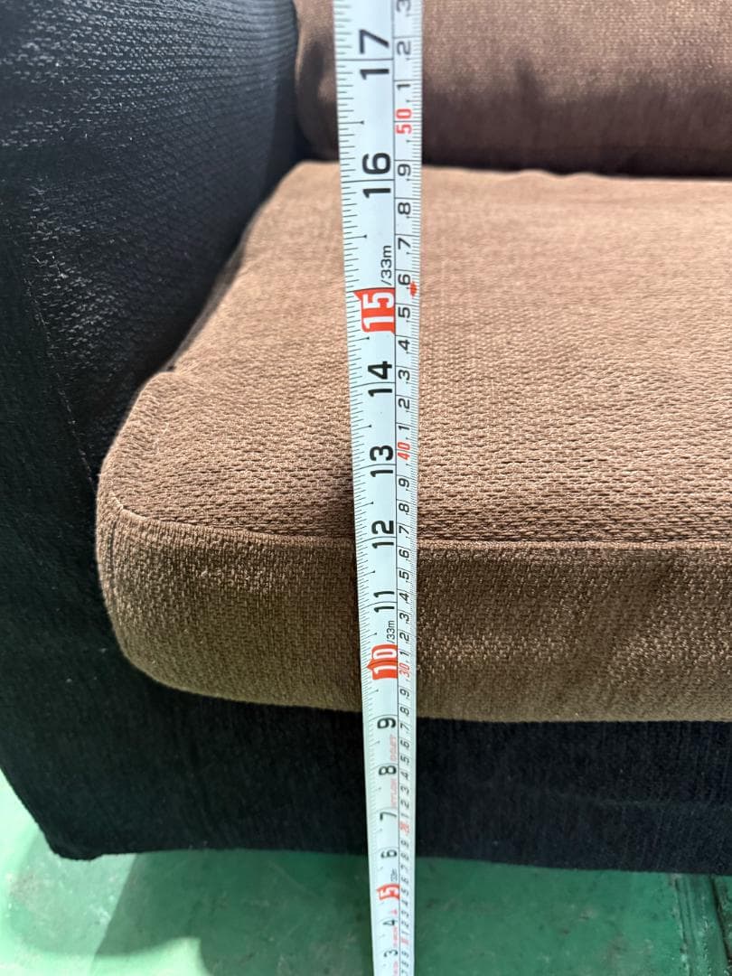 ブラウン ブラック 3人掛けソファ 241